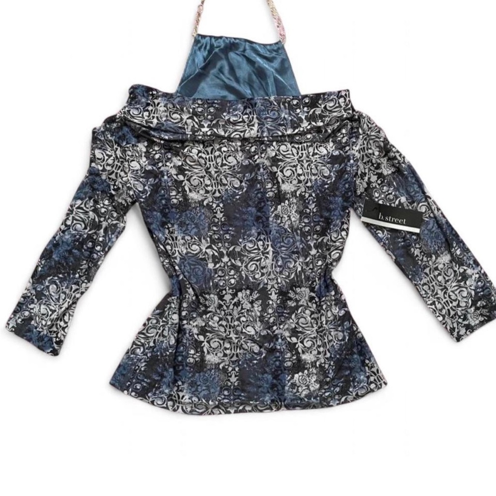 VINTAGE B. STREET • CHAIN NECK OFF THE SHOULDER BLOUSE • SIZE - L • NWT